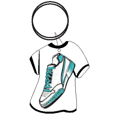 Sneaker T-Shirt Key Chain w/Clear Mirror Back (8 Square Inch)