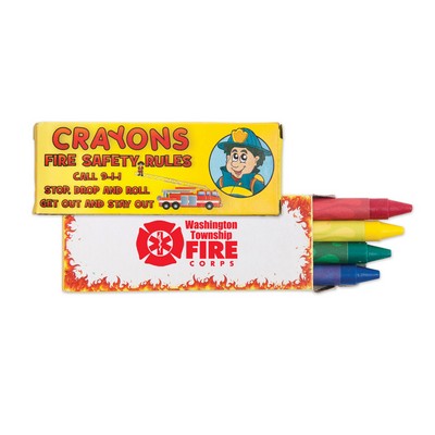 4 Pack Fire Safety Crayons