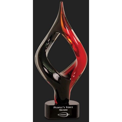 Creative Twists Red/Black Art Glass Award - 13 1/4'' H