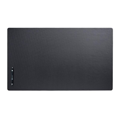 Classic Black Leatherette Desk Pad Without Rails (34"x20")