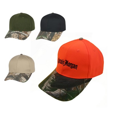 Camo Visor Solid Color Crown Cap