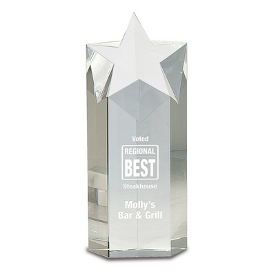 Clear Crystal Star Column Award (10")