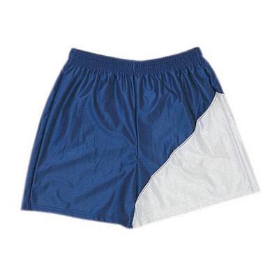 Contrast Front & Back Panel Adult Athletic Flat Back Cool Mesh Shorts w/9" Inseam