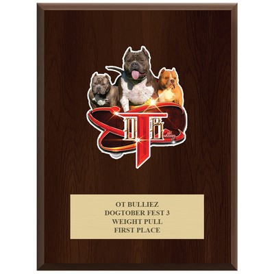 Cherry Finish Plaque w/ Engraved Plate (9"x12")