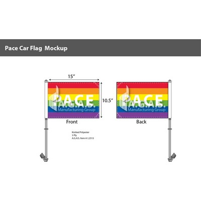 Rainbow Pace Car Flag 10.5"X15"