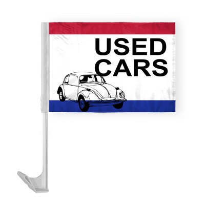 Used Cars with Bug Car Flags 12x16 inch