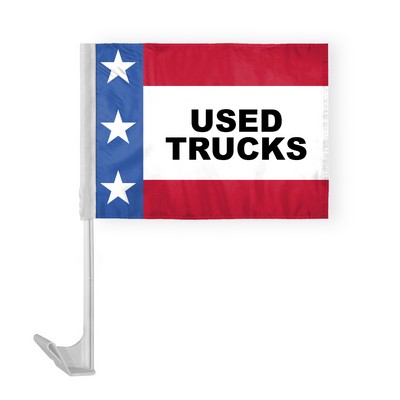 Patriotic Used Trucks Car Flags 12x16 inch