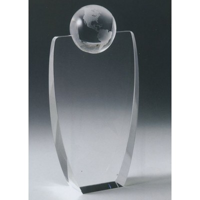 Optic Crystal Globe Award (9½"x4¾")