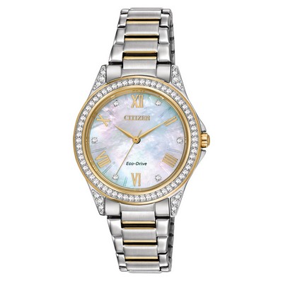 Citizen® Ladies' Silver Watch w/64 Swarovski® Crystals