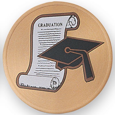 2" Graduation Embossed Litho Printed Medallion Insert Disc