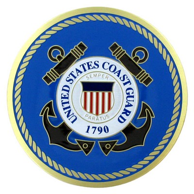 2" United States Coast Guard Etched Enameled Medallion Insert Disc