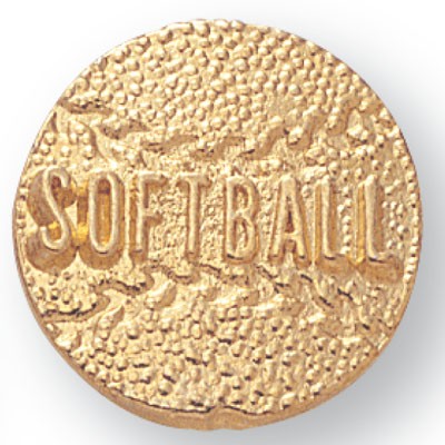 Gold Softball Chenille Pin