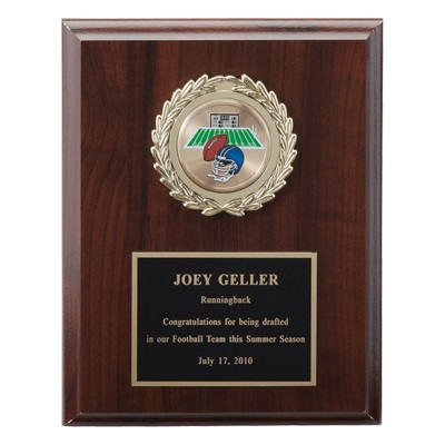 Plaque w/Black Plate & Plastic Leaf Wreath Takes Insert (7"x9")