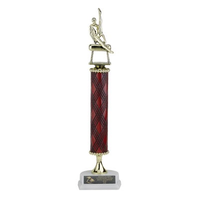 17½" One-Column Mahogany Finish Trophy Takes Figure or Riser w/Insert