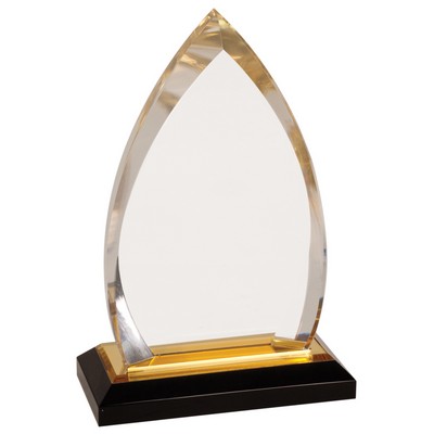 Impress Oval Acrylic Award - Gold/Clear - 8-3/4" Tall