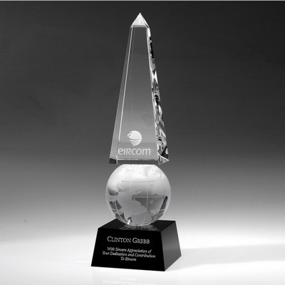 9" Monumental Globe Obelisk Award