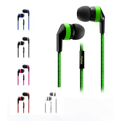 Cloth Cord Stereo Earbuds with Mic