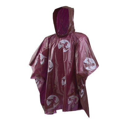 Rain Poncho Lightweight Maroon