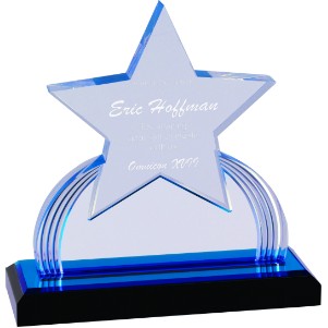 Starburst Acrylic Award, Blue, 7 1/4"H