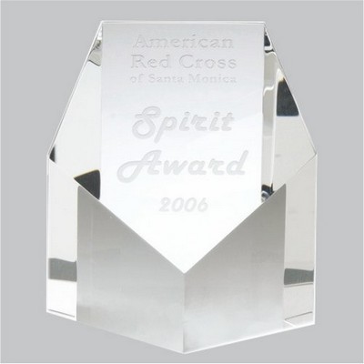 Pentagon Pillar Optic Crystal Award (3½"x6")