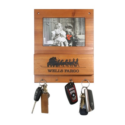 Key Rack with Mail Slot and 4" x 6" Photo Frame