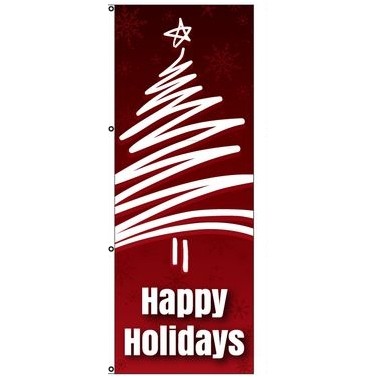 Unipole® Holiday Flag (Happy Holidays Tree)