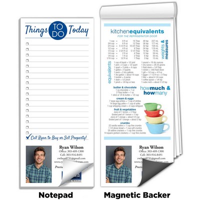 Full-Color Magnetic Notepads - Kitchen Equivalents (3 1/2" x 8")