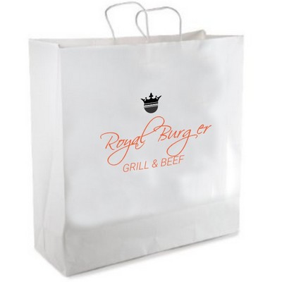 White Kraf Paper Shopping Bags 2C1S (18"x7"x19")