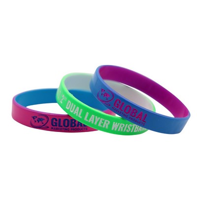 Dual Layer 3/4" Silicone Wristbands