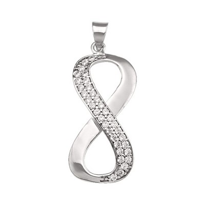 10K white gold CZ fashion pendant - Infinite Love