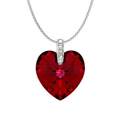 Swarovski Elements Crystal Heart Necklace - Red