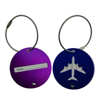 Durable Round Aluminum Luggage Tag