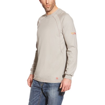 FR Work Crew Long Sleeve Silver Fox T-Shirt