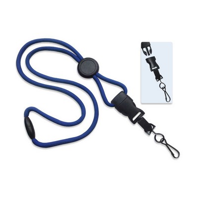 1/4" Blank Detachable Lanyard w/Round Slide &amp; Swivel Hook (Royal Blue)