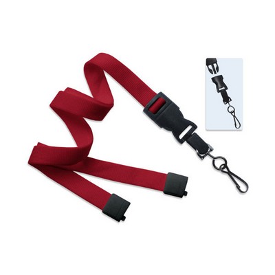 5/8" Blank Detachable Lanyard w/Swivel Hook (Red)