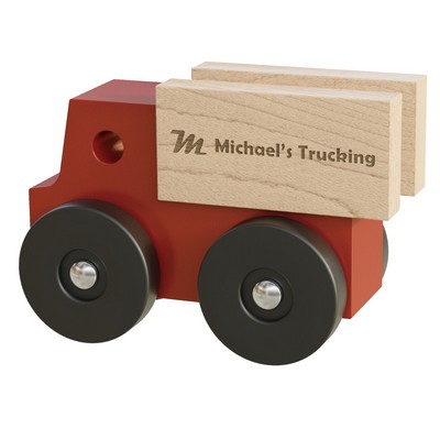 MMTRKL - Red 3" wood truck with laser image