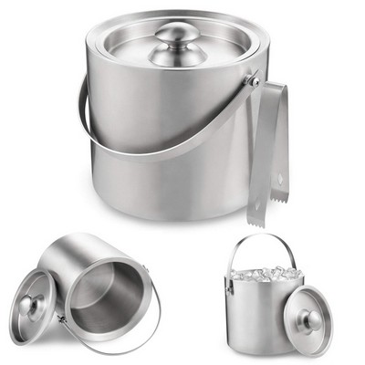 Double Walled Stainless Steel Ice Bucket 1.3L