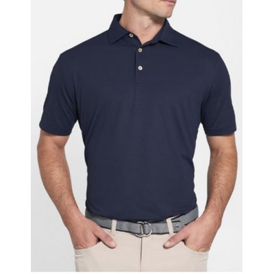 Peter Millar® Solid Stretch Mesh Polo w/Sean Self-Fabric Collar