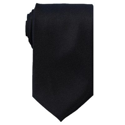 Men's Black Narrow Solid Color Tie