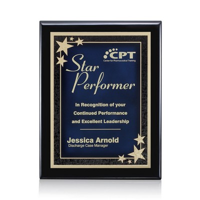 Oakleigh/Starburst Plaque - Black/Blue 7"x9"