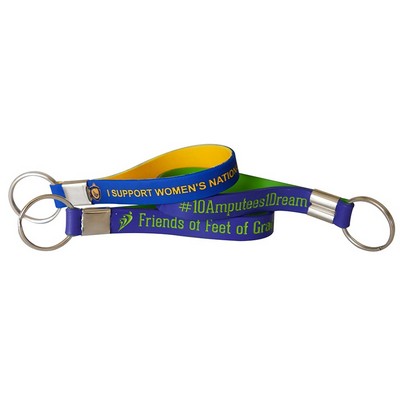 1/2 Inch Wide Dual Layer Silicone Wristband Keychain