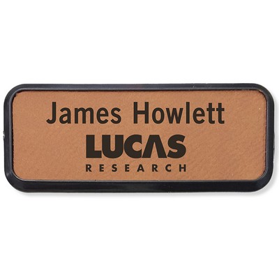 Leather Name Badge with Frame (1" x 3")