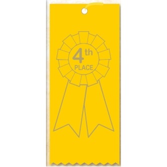 2"x 6" 4TH Place Stock Lapel Award Ribbon