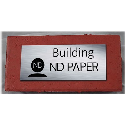 3" x 3" - Red Clay Brick with Silver Plate