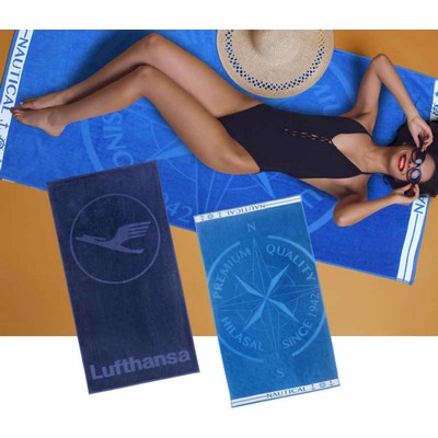 Custom Sculptured Jacquard Towel (34" x 70" - 480 GSM - 19.4# per dozen weight)