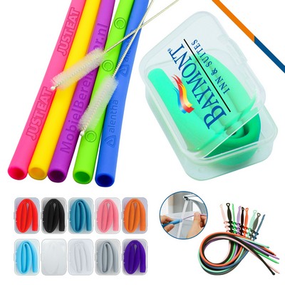 Rainbow Silicone Straw