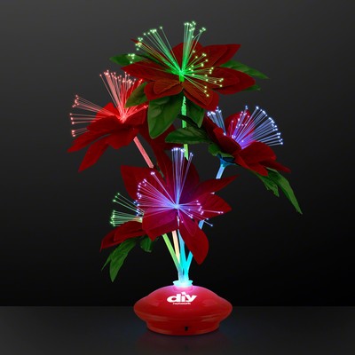 Red Christmas Flowers Light Up Centerpiece - Domestic Imprint