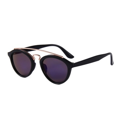 Sunglasses - Purple Mirror Lenses - Black Frames