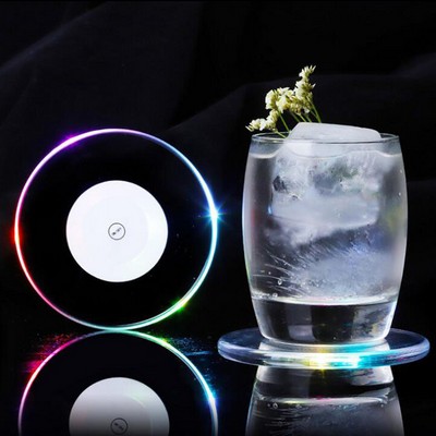 Transparent Round LED Glowing Bar Beer Drink Coasters