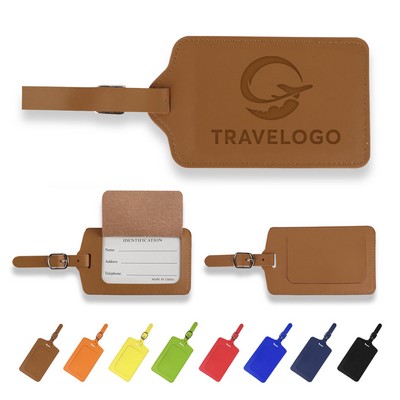 Flip Open PU Leather Luggage Tag